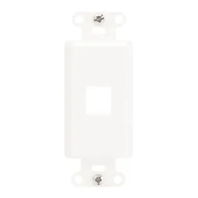 On-Q Decorator Wall Plate insert, 1-Port Keystone Jack, White