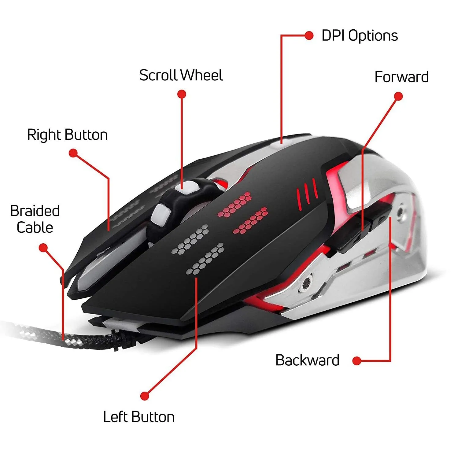 PBX Gladiator Wired Gaming Mouse