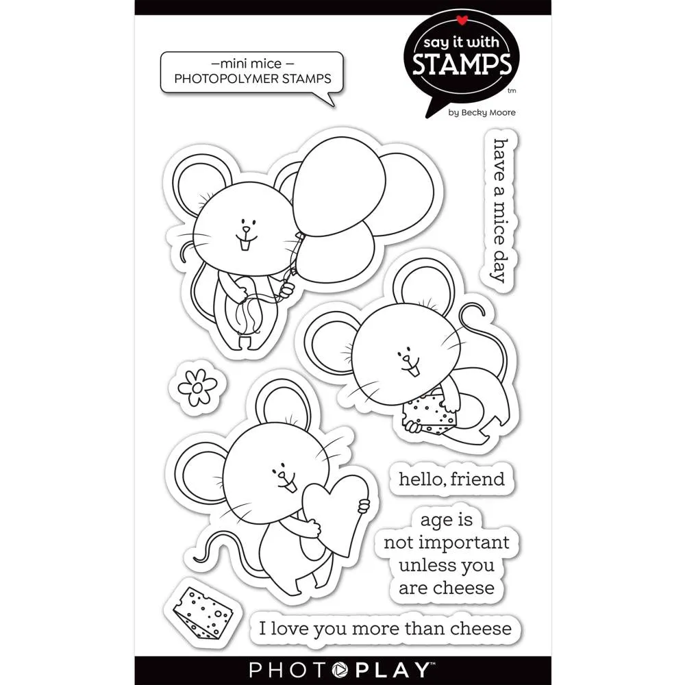 PhotoPlay Say It With Stamps Photopolymer Stamps - Mini Mice