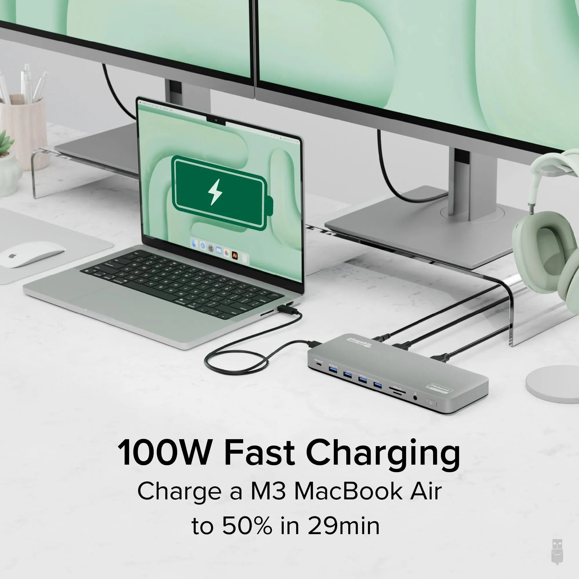 Plugable USB 3.0 and USB-C Docking Station with Displaylink Technology