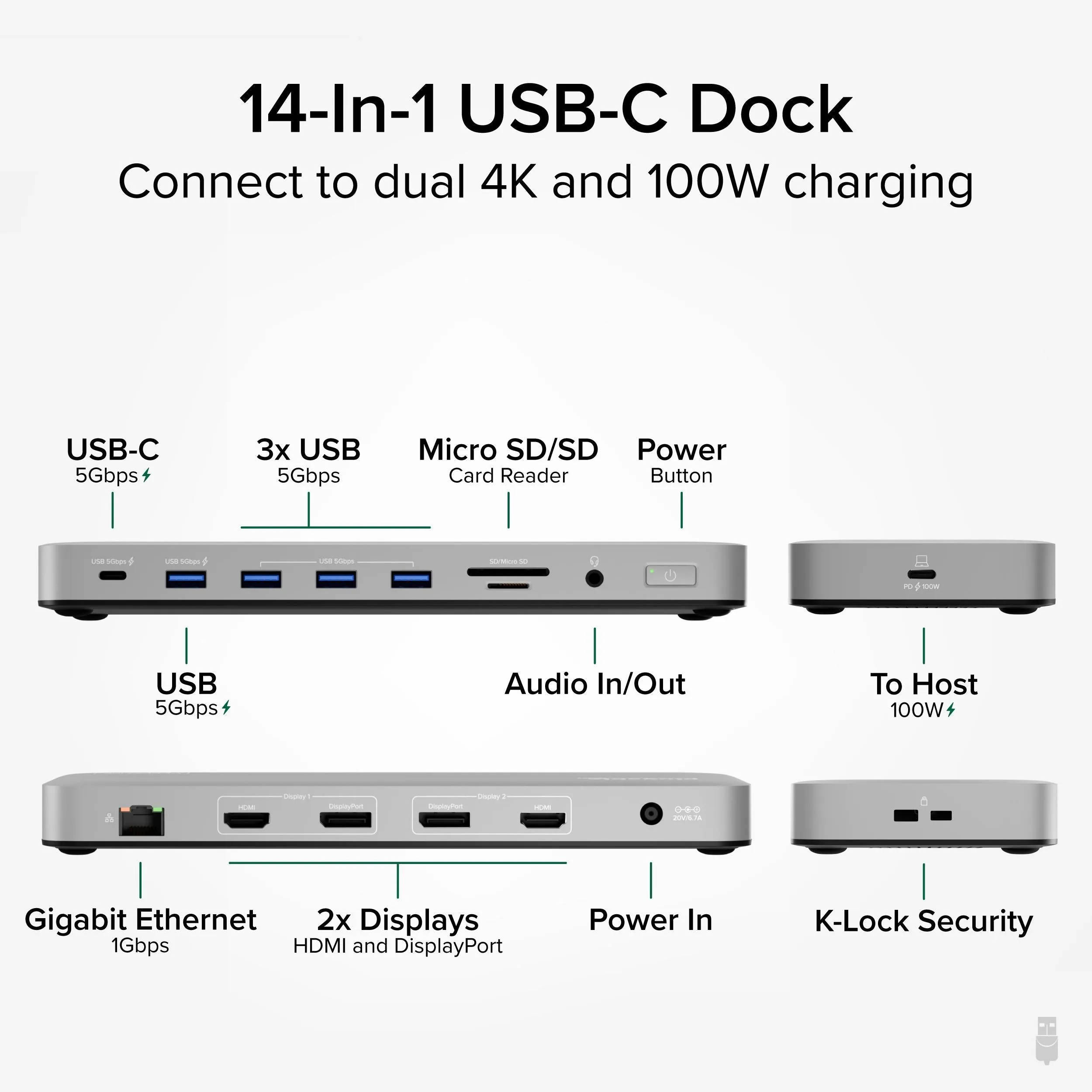 Plugable USB 3.0 and USB-C Docking Station with Displaylink Technology