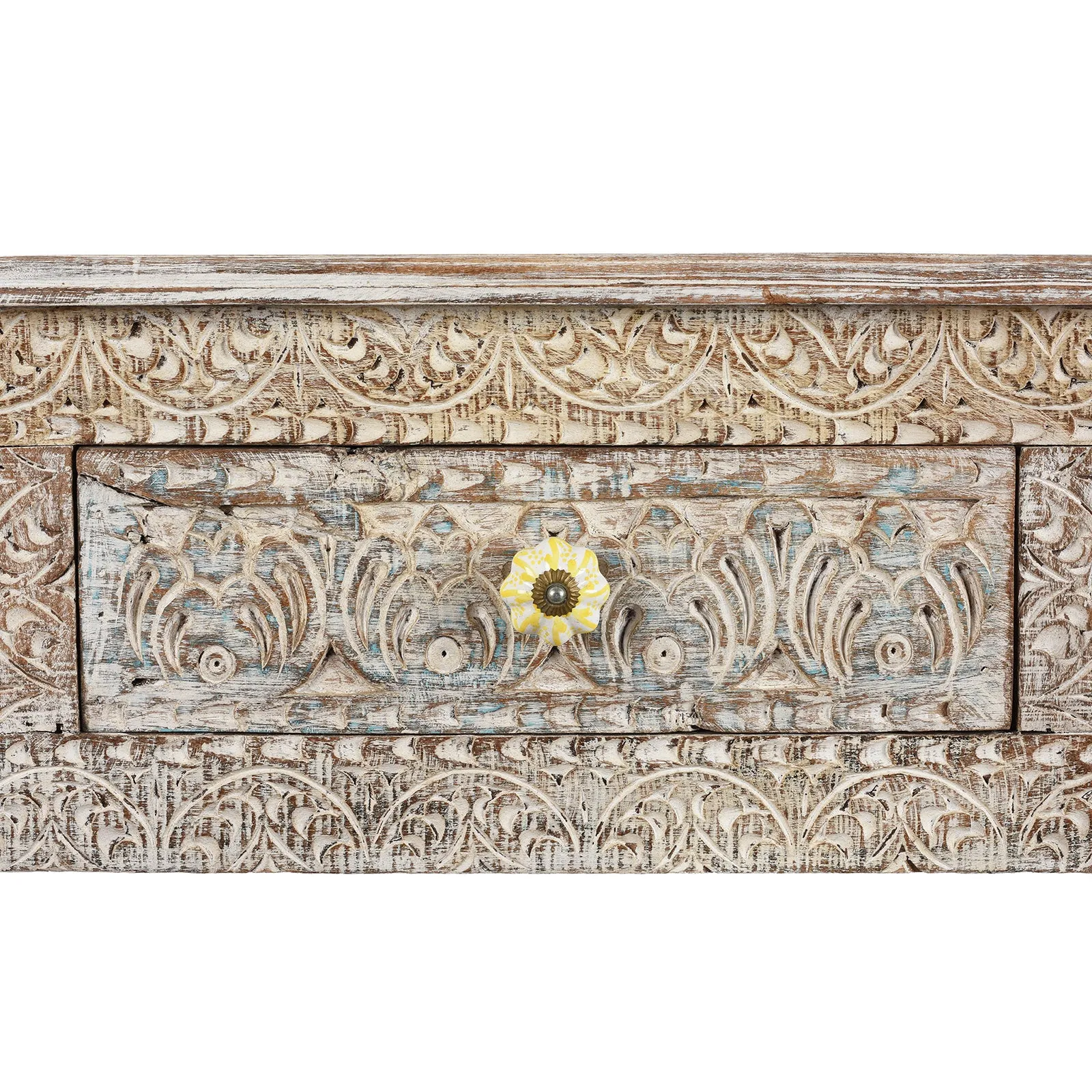 Reclaimed Teak Console Table With Drawers
