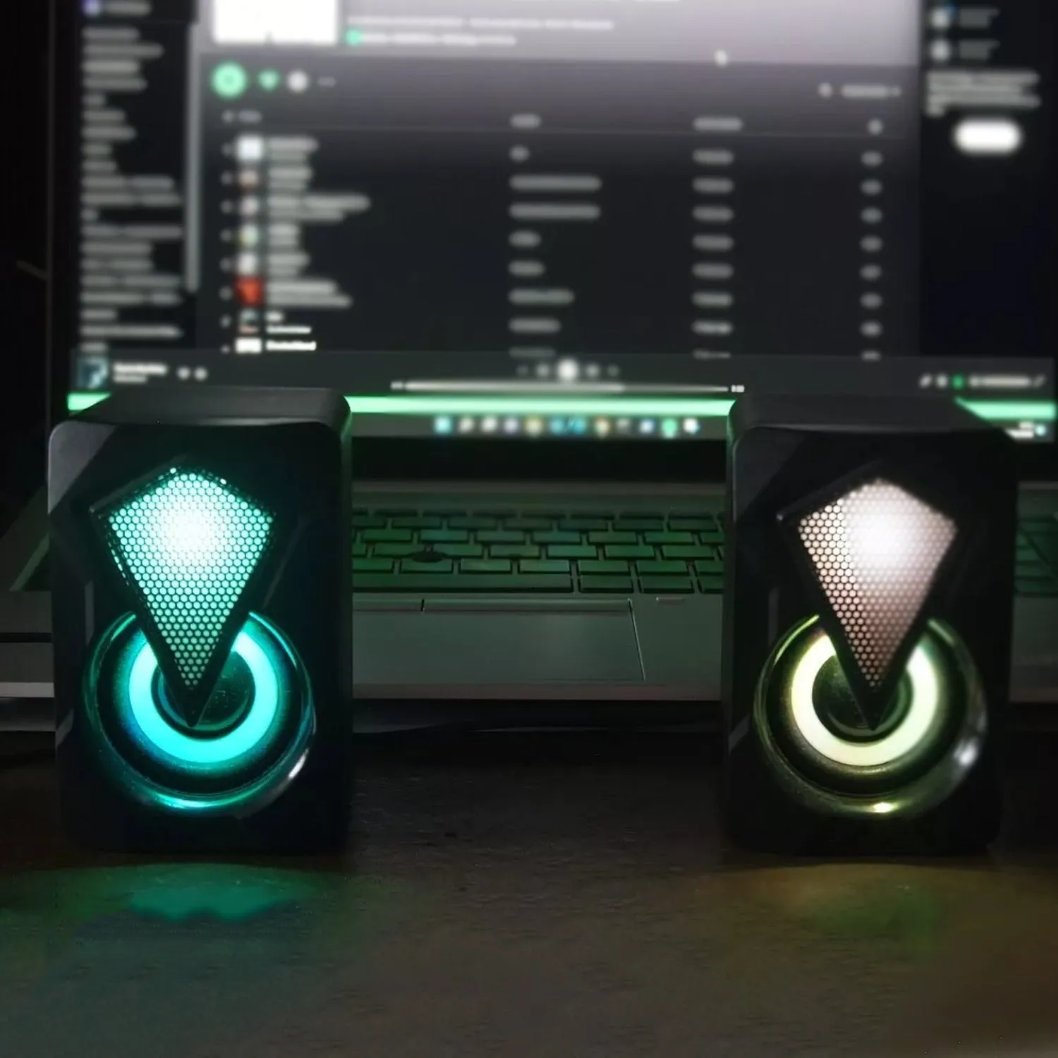 RGB Desktop Speakers, Plug, and Play USB Powered Speaker (2 Pc Set)