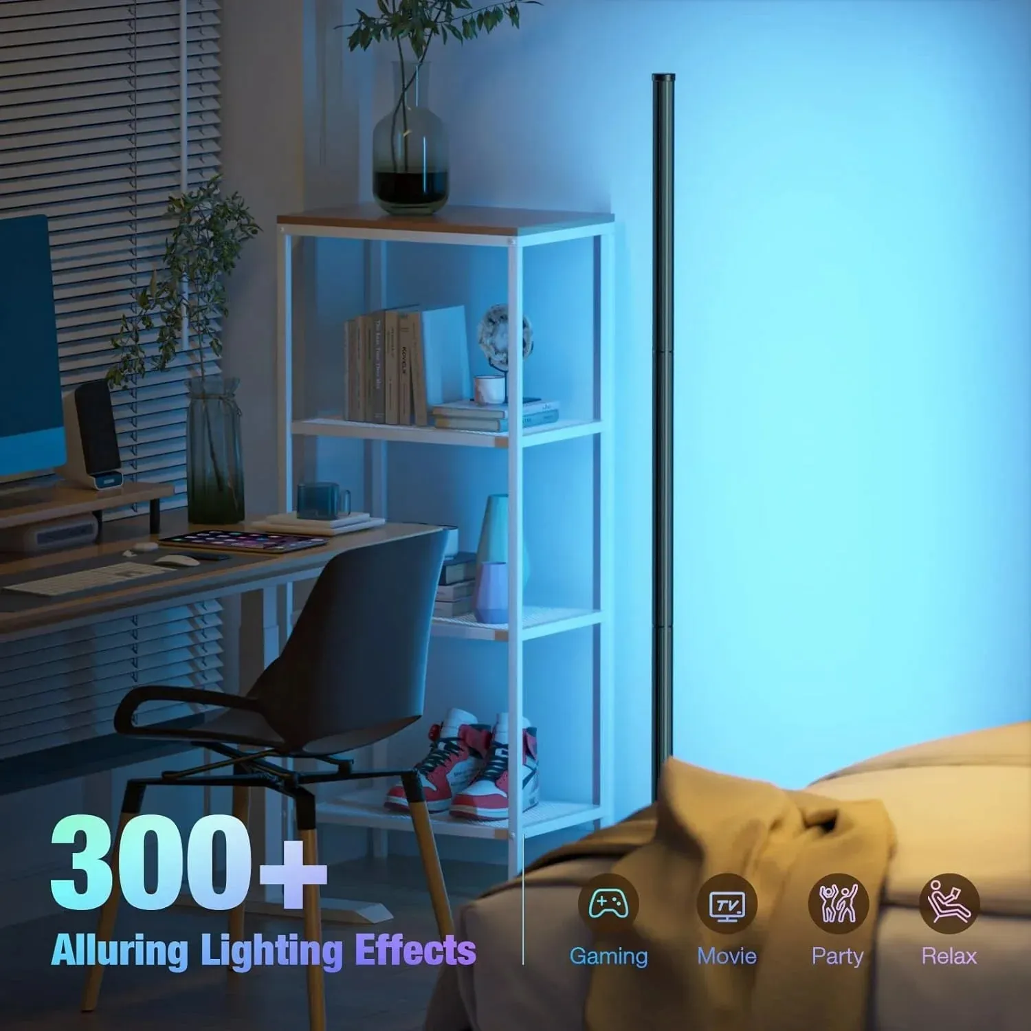 RGB Floor Lamp with Music Sync and 16 Million Colors