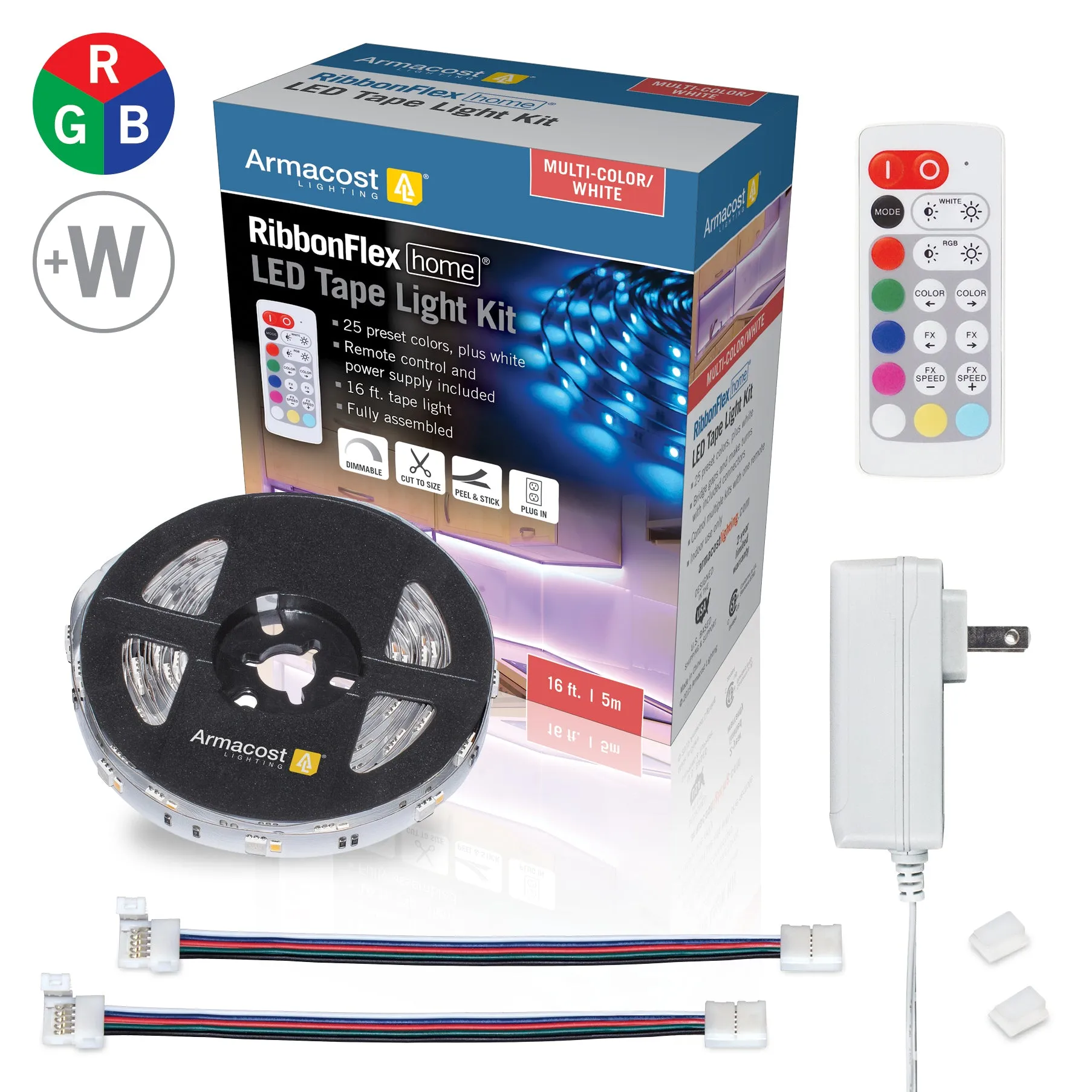 RibbonFlex Home 24V RGB W Multicolor LED Strip Light Kit