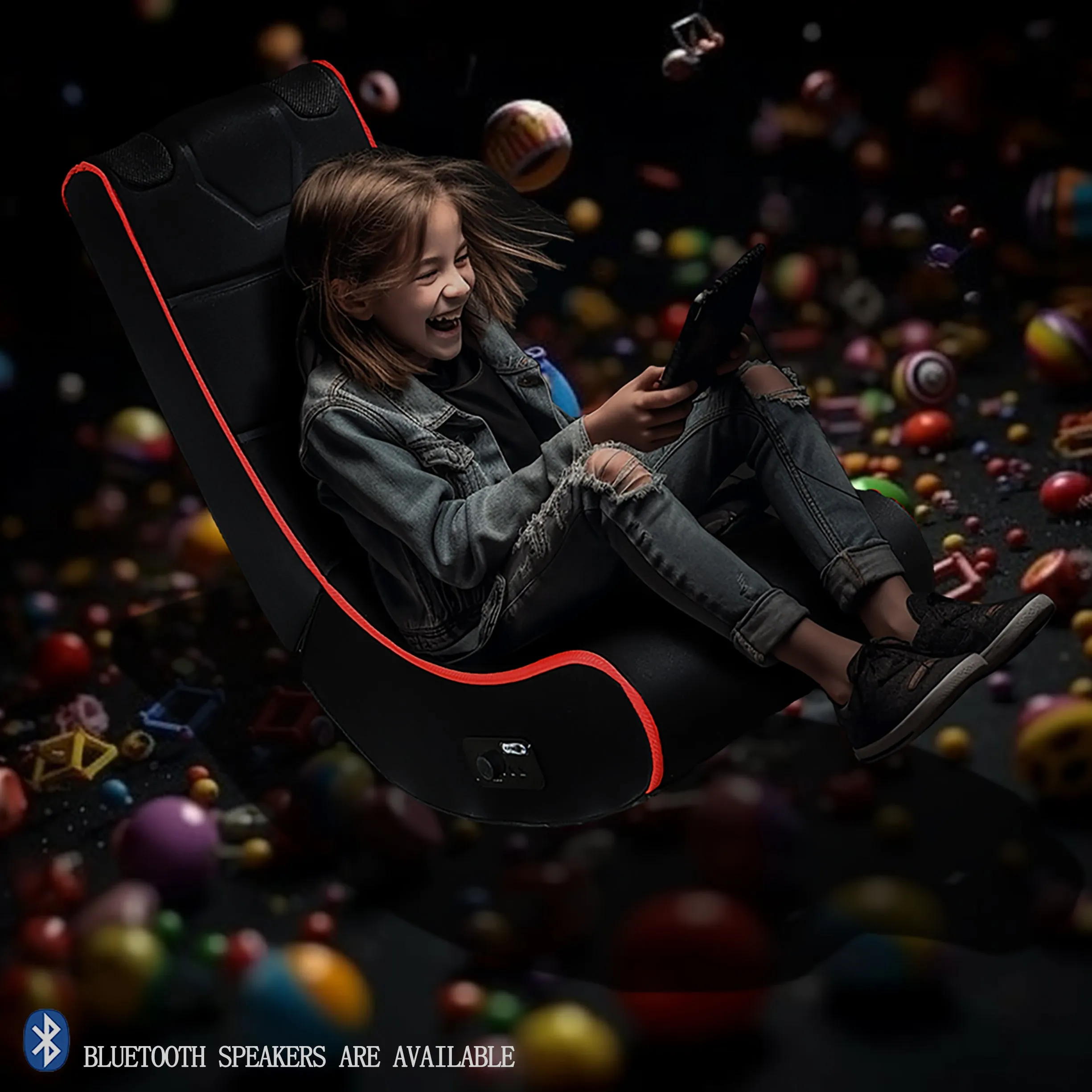 Rocco Foldable Gaming Chair - Black Red