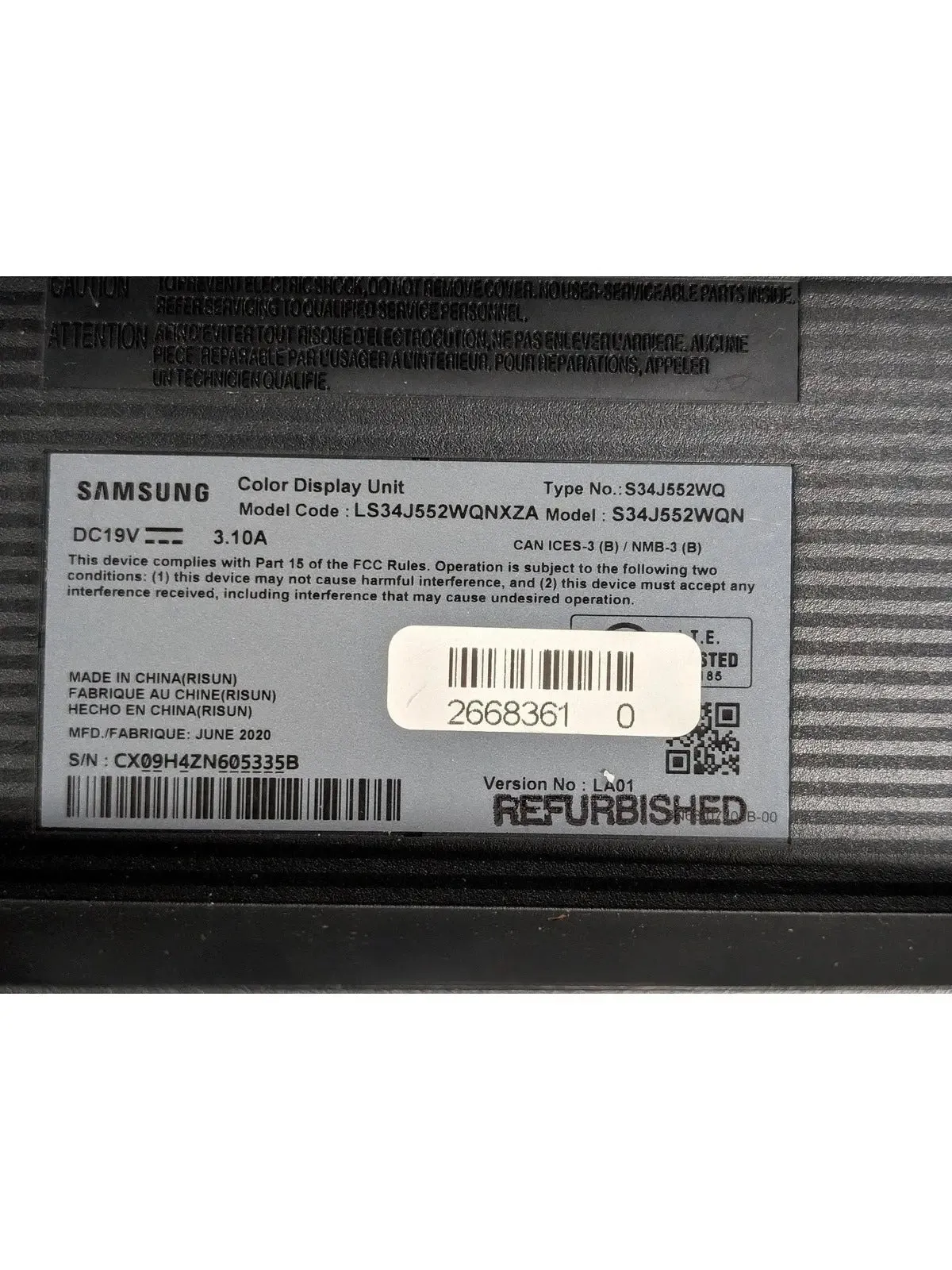 SAMSUNG 34-Inch SJ55W Ultrawide Gaming Monitor 75Hz Refresh, WQHD Computer Monitor, 3440 x 1440p Resolution, 4ms Response, FreeSync, Split Screen, HDMI, Black