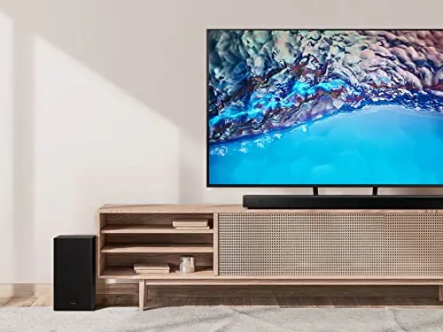 SAMSUNG HW-C450 2.1ch Soundbar w/DTS Virtual X, Subwoofer Included, Bass Boost, Adaptive Sound Lite, Game Mode, Bluetooth, Wireless Surround Sound Compatible (Newest Model),Black