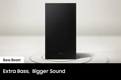 SAMSUNG HW-C450 2.1ch Soundbar w/DTS Virtual X, Subwoofer Included, Bass Boost, Adaptive Sound Lite, Game Mode, Bluetooth, Wireless Surround Sound Compatible (Newest Model),Black
