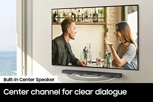 SAMSUNG HW-C450 2.1ch Soundbar w/DTS Virtual X, Subwoofer Included, Bass Boost, Adaptive Sound Lite, Game Mode, Bluetooth, Wireless Surround Sound Compatible (Newest Model),Black