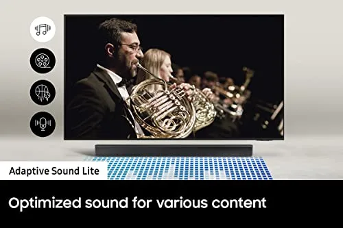 SAMSUNG HW-C450 2.1ch Soundbar w/DTS Virtual X, Subwoofer Included, Bass Boost, Adaptive Sound Lite, Game Mode, Bluetooth, Wireless Surround Sound Compatible (Newest Model),Black