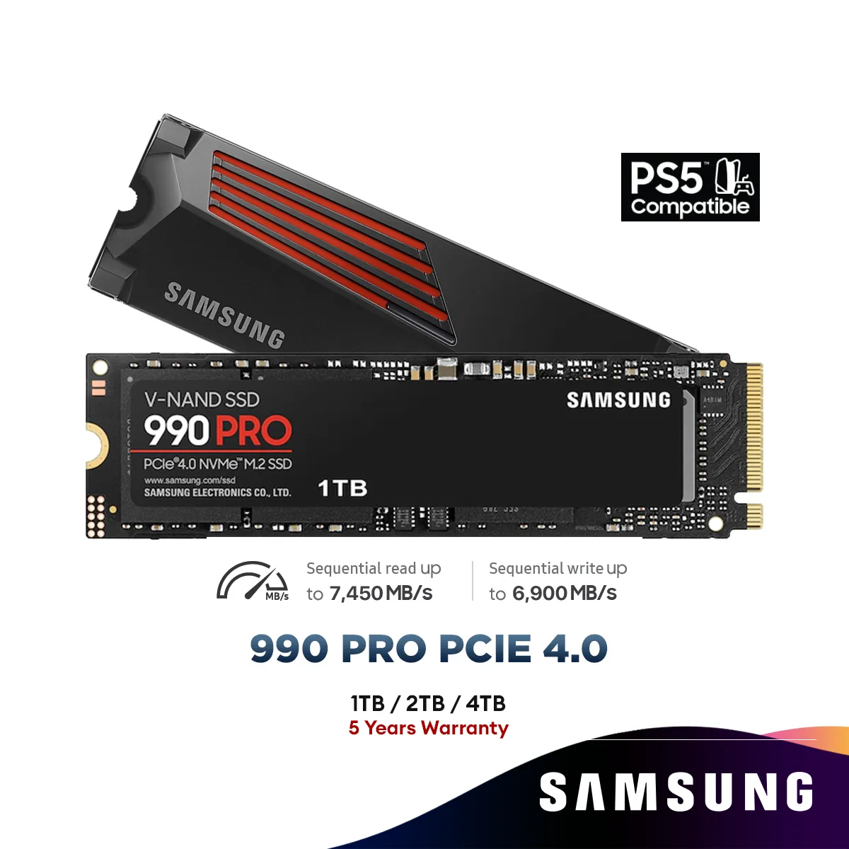 Samsung M.2 NVMe 990 PRO SSD (1TB/2TB/4TB)  MZ-V9P1T0BW MZ-V9P1T0CW MZ-V9P2T0BW