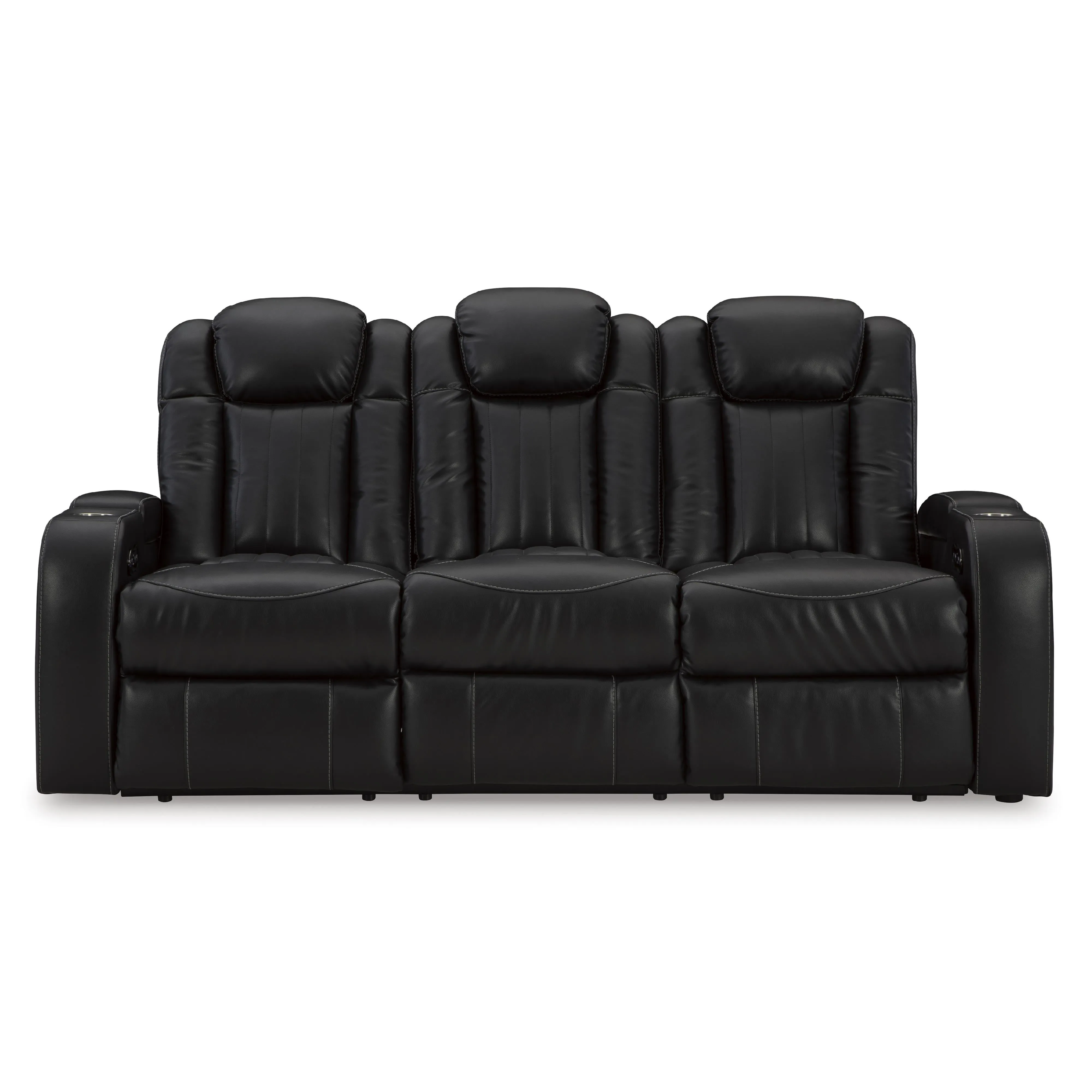 Signature Design by Ashley Caveman Den Power Reclining Leather Look Sofa 9070315