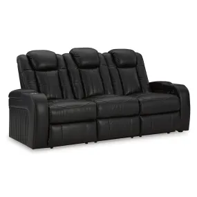 Signature Design by Ashley Caveman Den Power Reclining Leather Look Sofa 9070315
