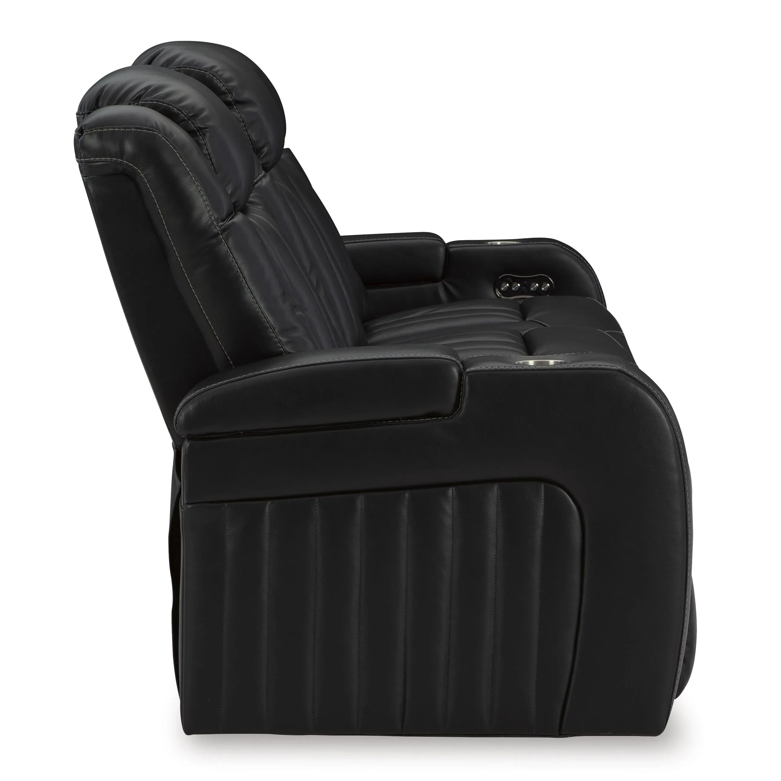 Signature Design by Ashley Caveman Den Power Reclining Leather Look Sofa 9070315