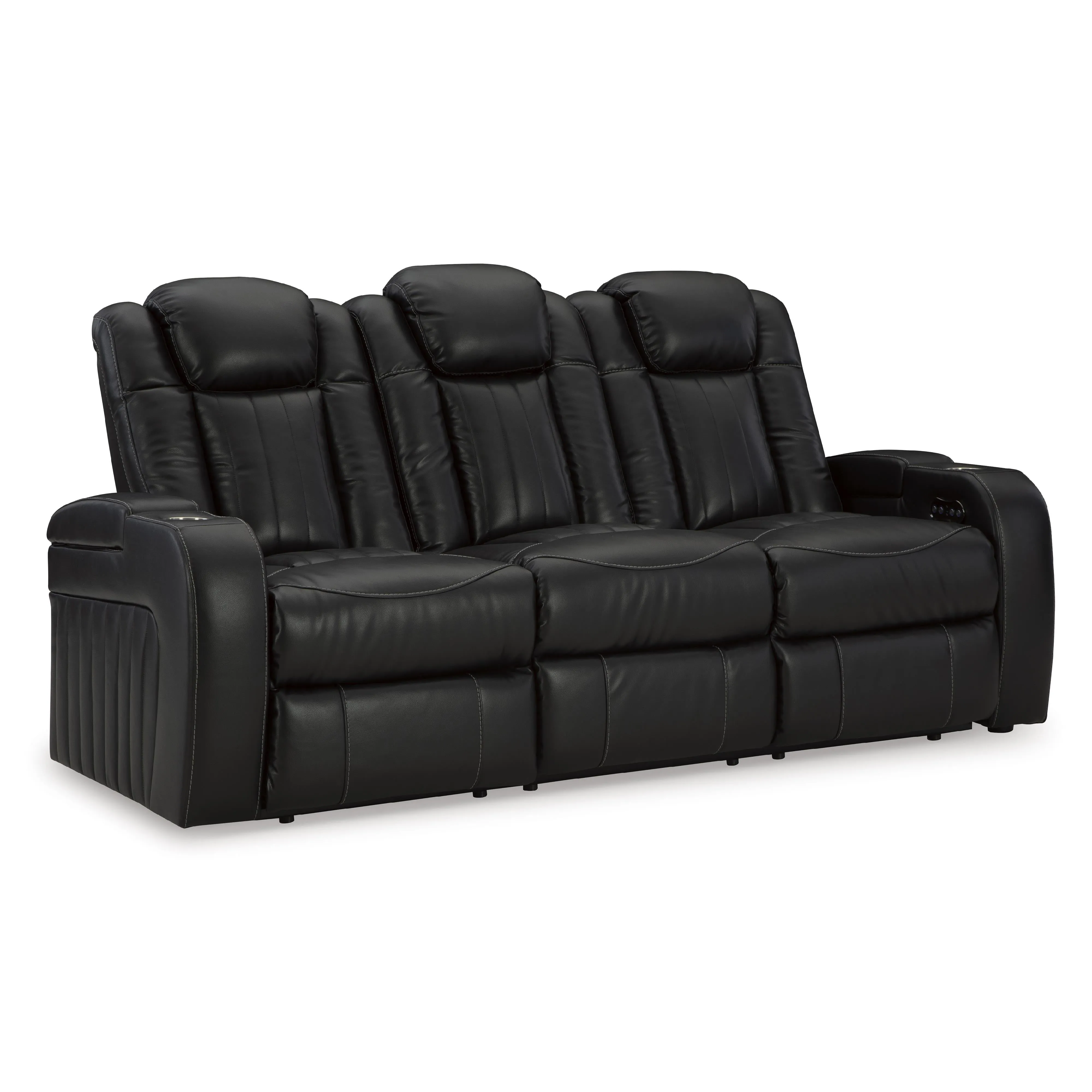 Signature Design by Ashley Caveman Den Power Reclining Leather Look Sofa 9070315