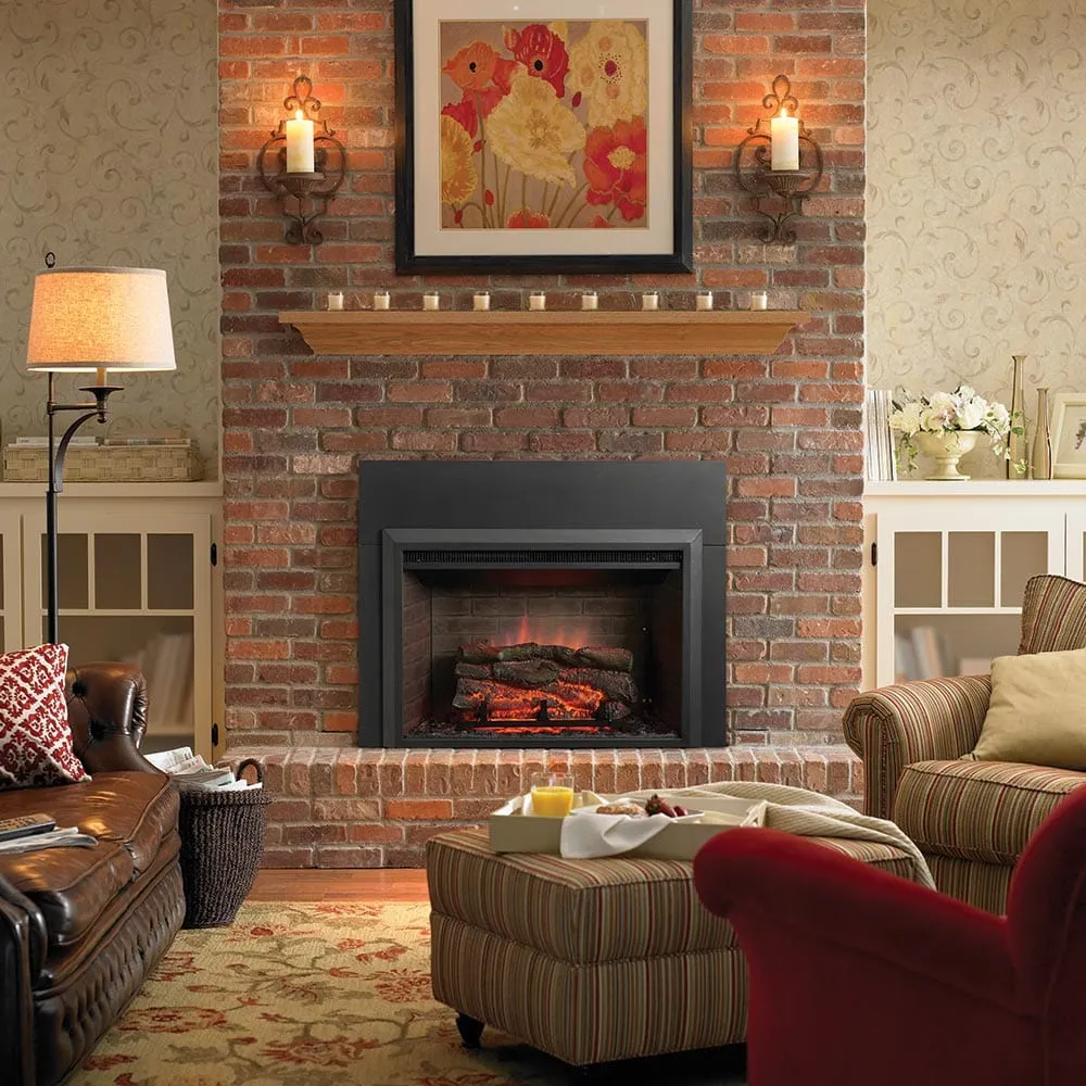 SimpliFire 32-In Built-In Electric Fireplace Insert with Small Surround Trim