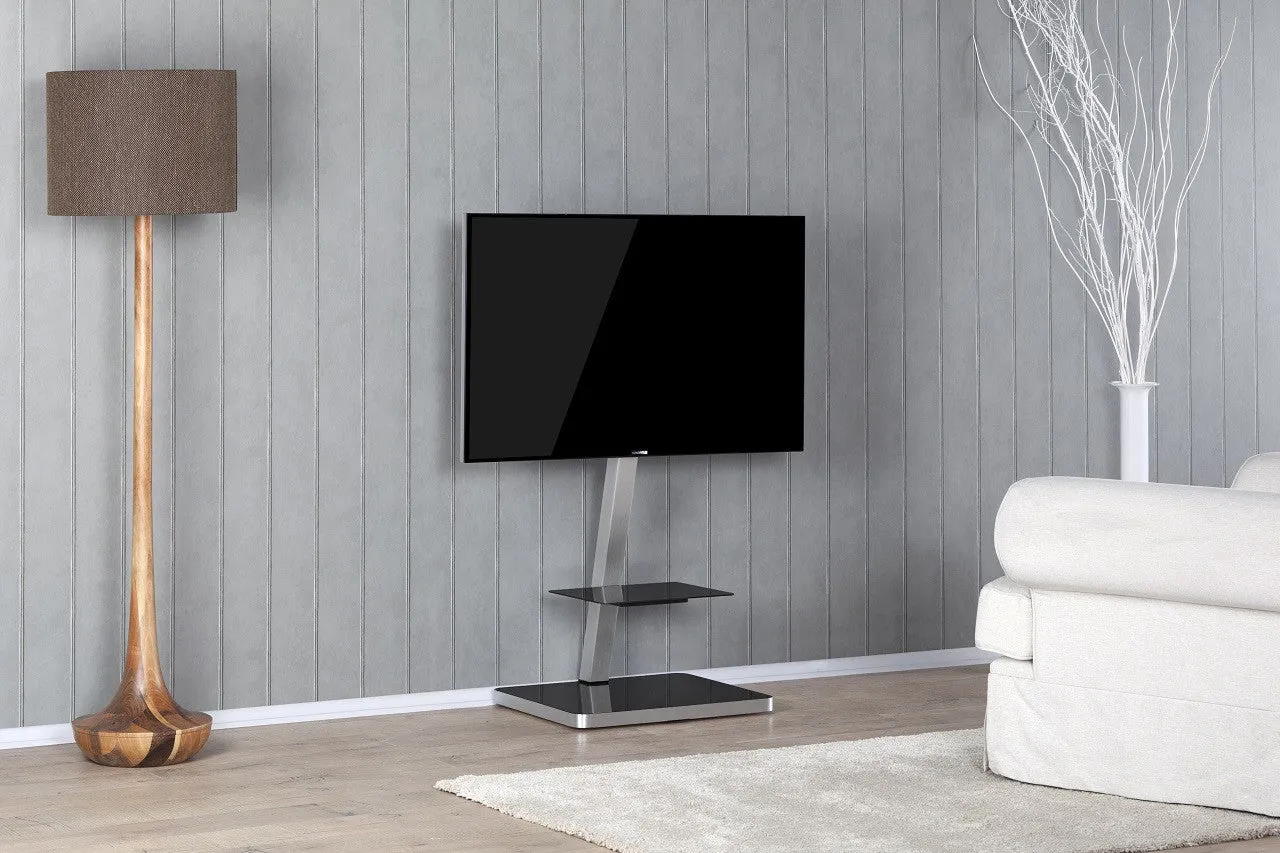 Sonorous PL-2710 Modern TV Floor Stand w/ Tempered Glass Shelf For TVs up to 65"