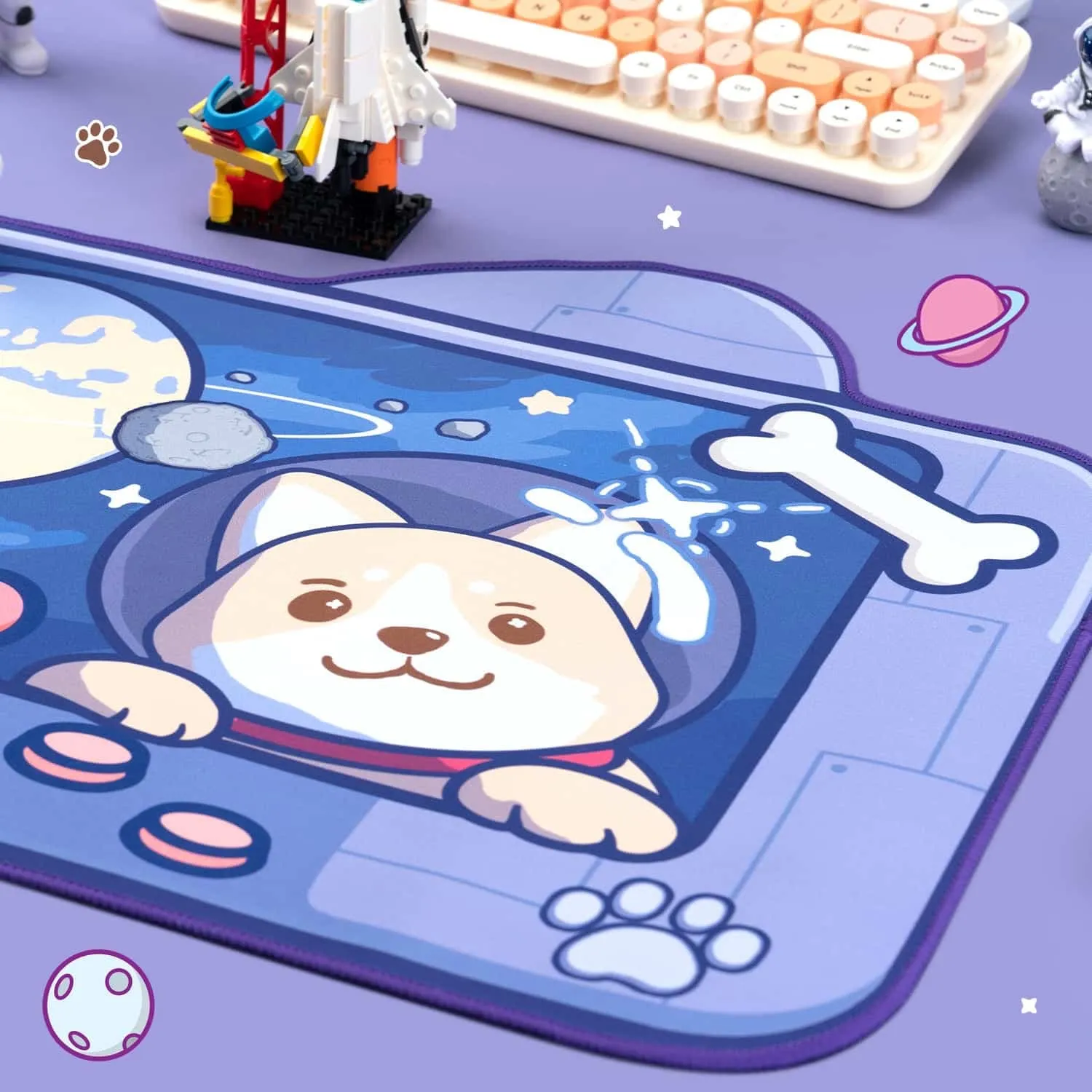 Space Dog Desk Mat Large Mouse Pad