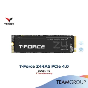 TEAMGROUP T-Force Z44A5 M.2 2280 NVMe PCIe Gen 4.0 Internal Gaming SSD With Patented Graphene Heatsink (512GB / 1TB)