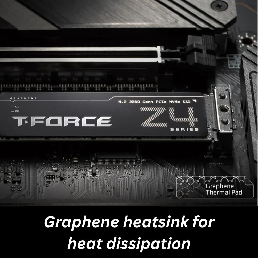 TEAMGROUP T-Force Z44A5 M.2 2280 NVMe PCIe Gen 4.0 Internal Gaming SSD With Patented Graphene Heatsink (512GB / 1TB)
