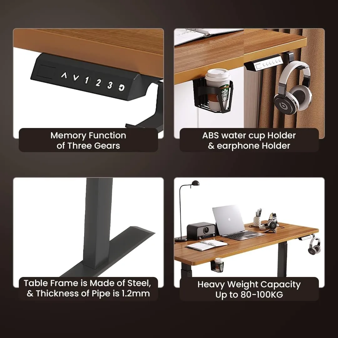 The Better Home Electric Standing Computer Desk Adjustable Height Table | Ergonomic Design, Personalized Workspace, Smart Controls, Sturdy Construction, Cable Management.