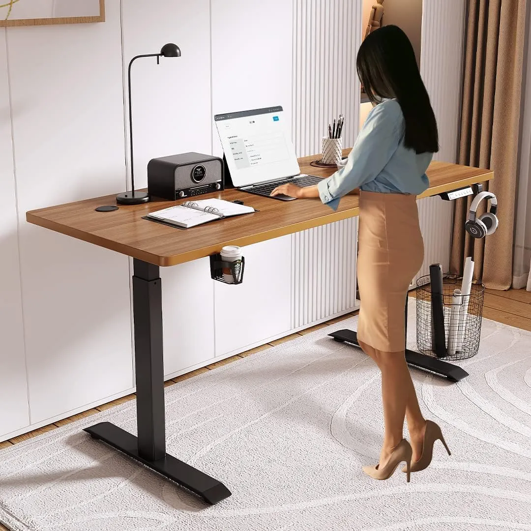 The Better Home Electric Standing Computer Desk Adjustable Height Table | Ergonomic Design, Personalized Workspace, Smart Controls, Sturdy Construction, Cable Management.