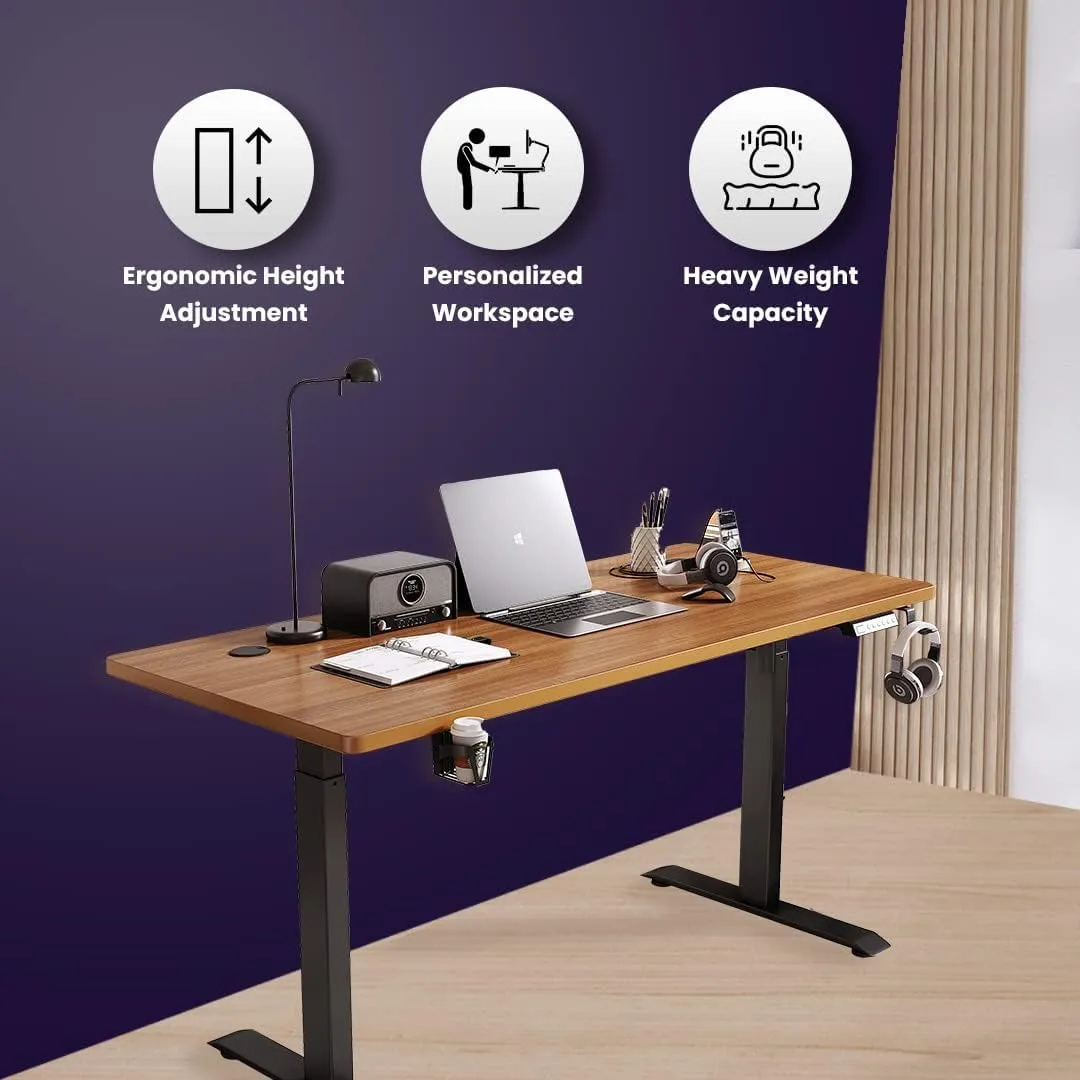 The Better Home Electric Standing Computer Desk Adjustable Height Table | Ergonomic Design, Personalized Workspace, Smart Controls, Sturdy Construction, Cable Management.