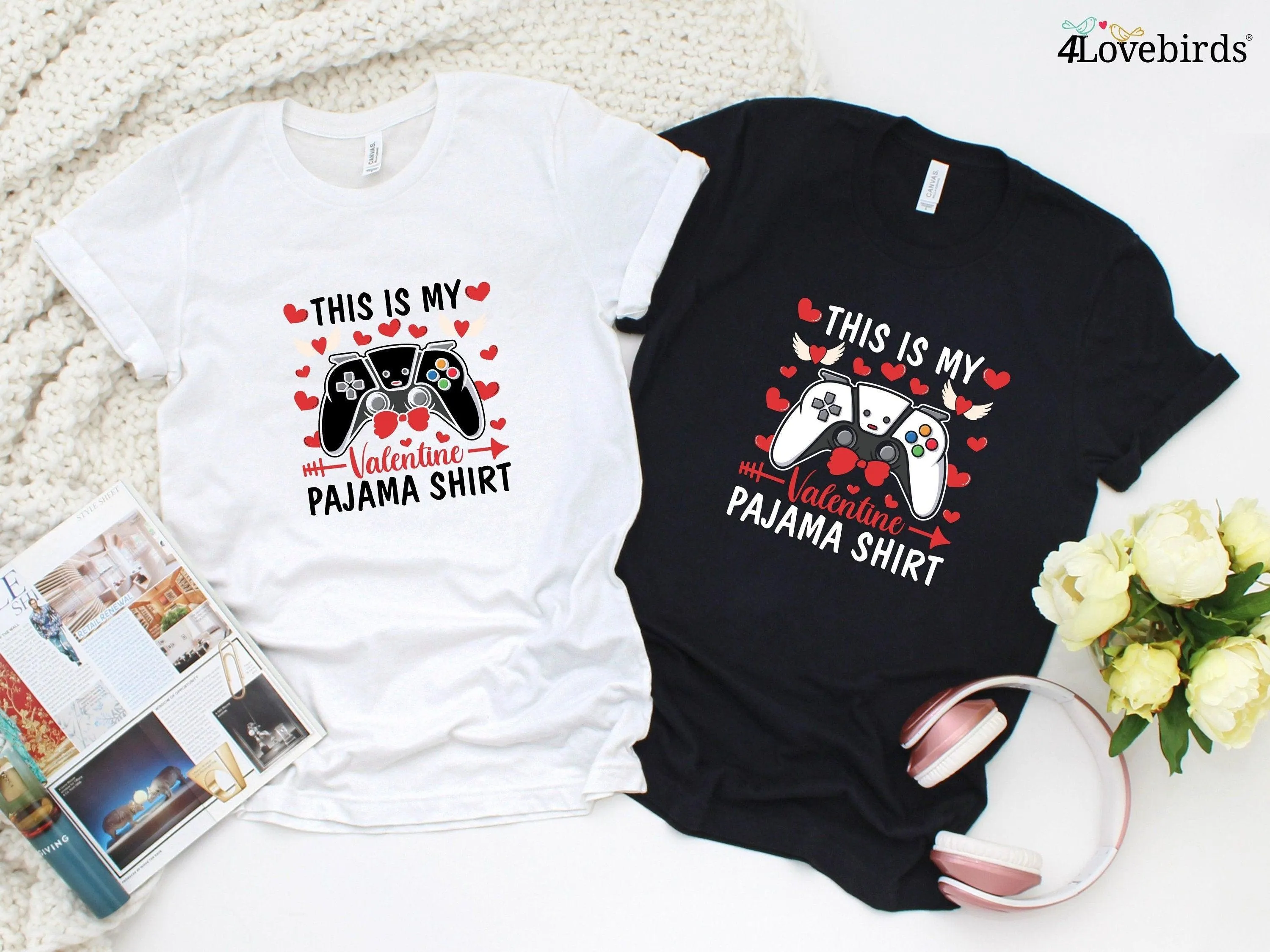 This is my valentine pajama shirt, Lovers T-shirt, Gift for Couple, Valentine Sweatshirt, Gaming Couple Longsleeve, Geek Couple Hoodie