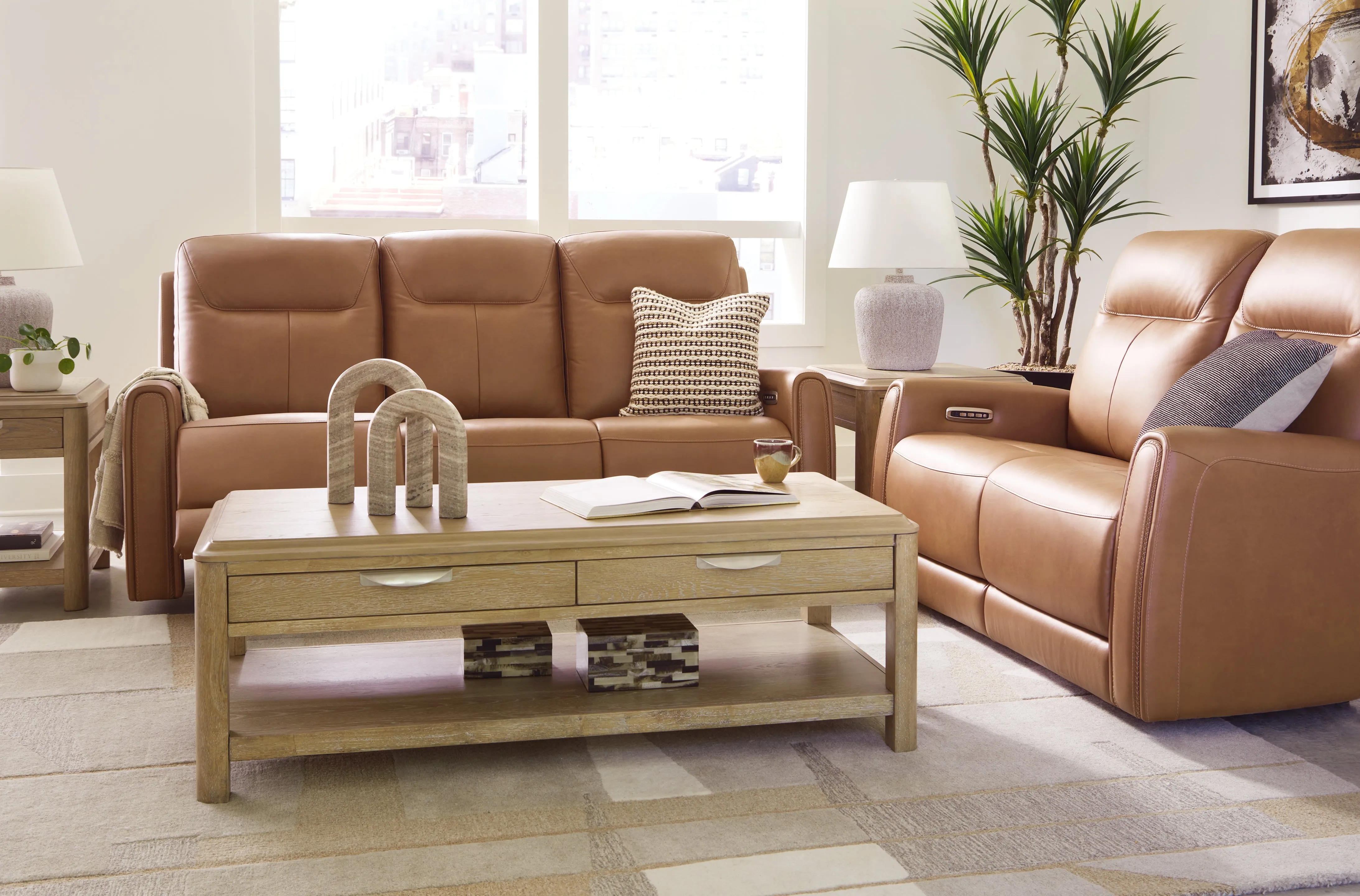 Tryanny Sofa and Loveseat in Butterscotch