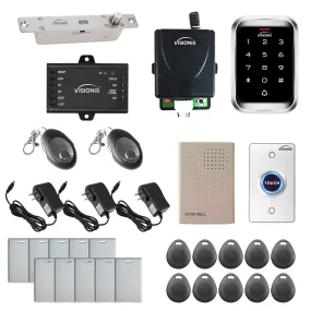 Visionis FPC-5471 One Door Access Control 2,600lbs Electric Drop Bolt Fail Secure   Outdoor Keypad/Reader Standalone With Mini Controller   Wiegand 26, No Software, EM Card, Wireless Receiver Kit