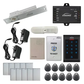 Visionis FPC-5552 One Door Access Control 1,700lbs Electric Drop Bolt Fail Safe Time Delay   Indoor Use Only Keypad/Reader Standalone With Mini Controller   Wiegand 26, No Software, EM Card   PIR Kit