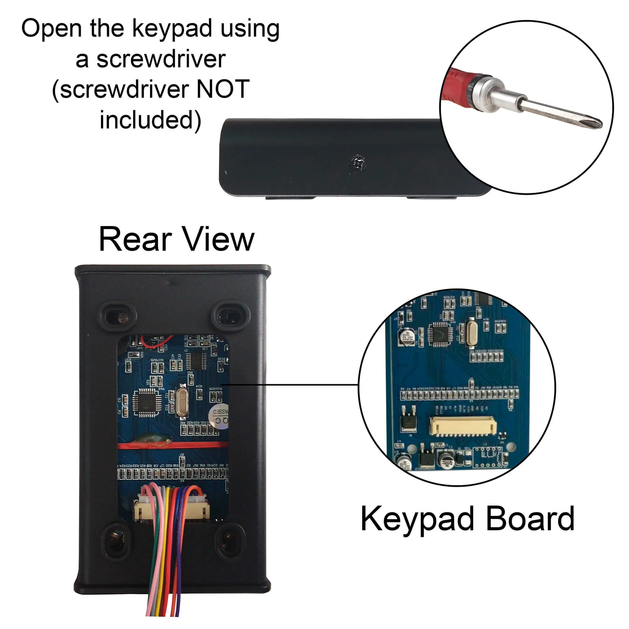 Visionis FPC-5553 One Door Access Control 2600lbs Electric Drop Bolt Fail Secure Time Delay   Indoor Use Only Keypad / Reader Standalone   Mini Controller   Wiegand 26, No Software, EM Card   PIR Kit