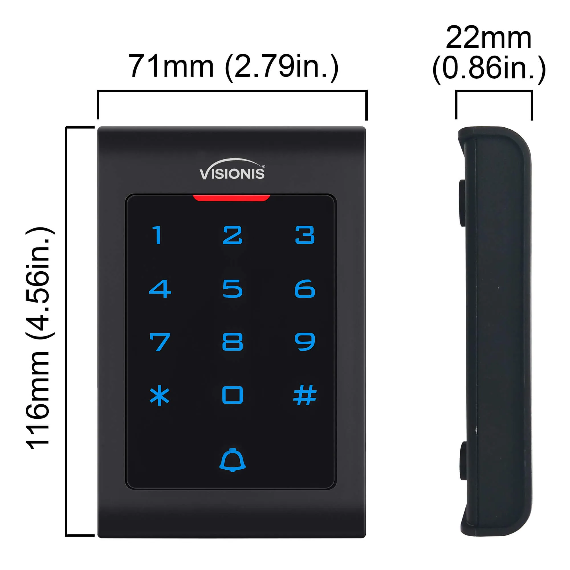 Visionis FPC-5553 One Door Access Control 2600lbs Electric Drop Bolt Fail Secure Time Delay   Indoor Use Only Keypad / Reader Standalone   Mini Controller   Wiegand 26, No Software, EM Card   PIR Kit