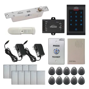 Visionis FPC-5553 One Door Access Control 2600lbs Electric Drop Bolt Fail Secure Time Delay   Indoor Use Only Keypad / Reader Standalone   Mini Controller   Wiegand 26, No Software, EM Card   PIR Kit
