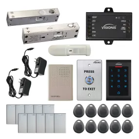 Visionis FPC-5555 One Door Access Control 2,200lbs Electric Drop Bolt Fail Safe For Narrow Door   Indoor Use Only Keypad/Reader Standalone With Mini Controller   Wiegand 26 No Software EM Card   PIR