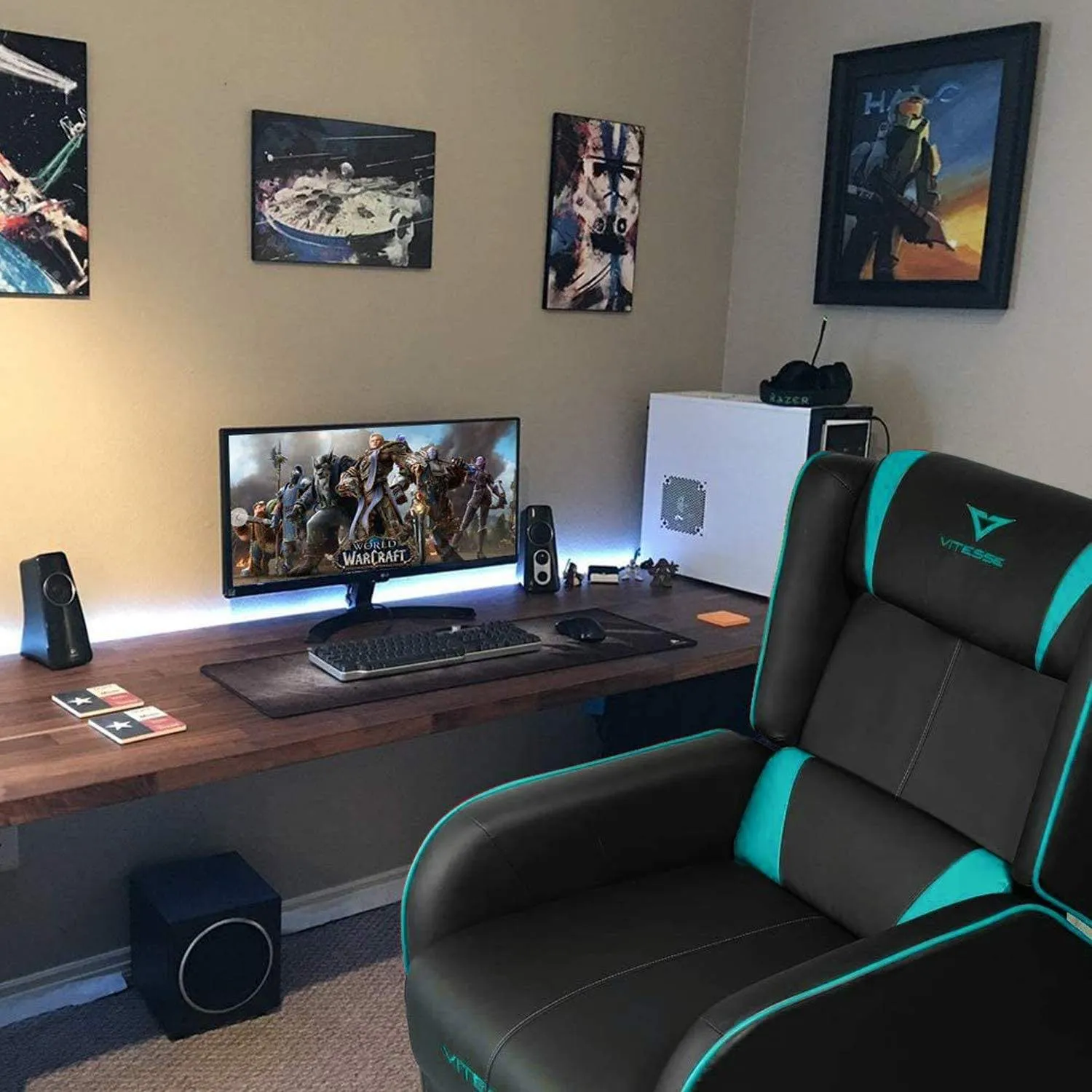 Vitesse Racing Style Single Gaming Recliner & Sofa, Theater Seat