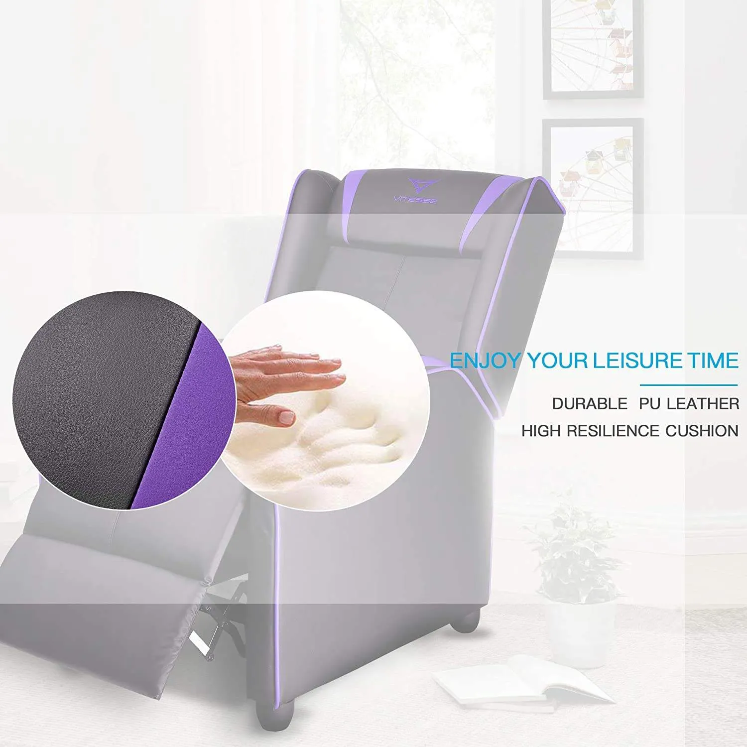 Vitesse Racing Style Single Gaming Recliner & Sofa, Theater Seat
