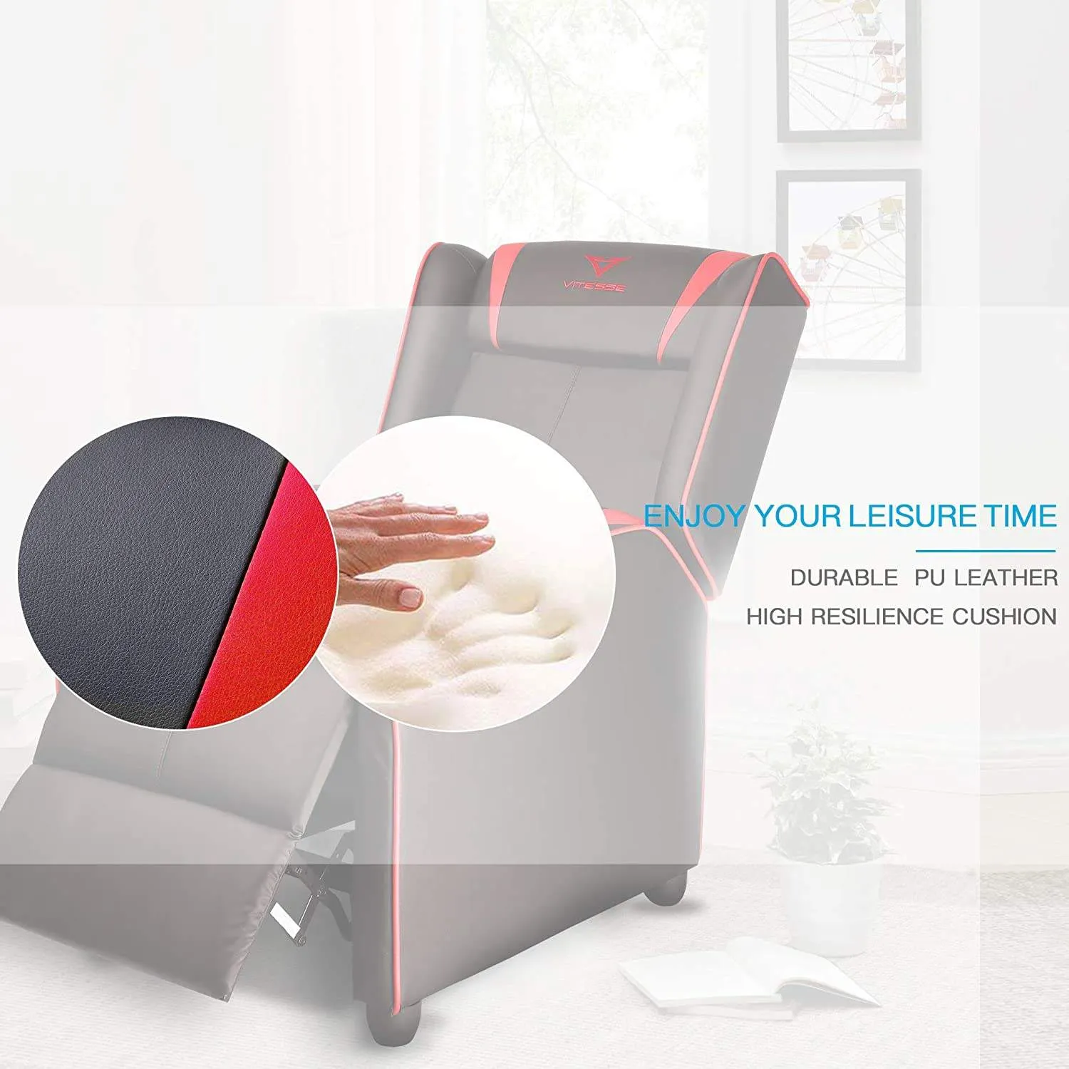 Vitesse Racing Style Single Gaming Recliner & Sofa, Theater Seat