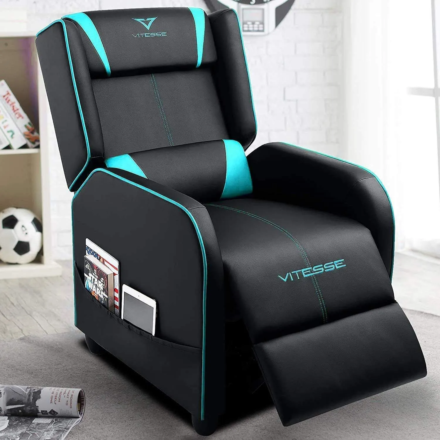 Vitesse Racing Style Single Gaming Recliner & Sofa, Theater Seat