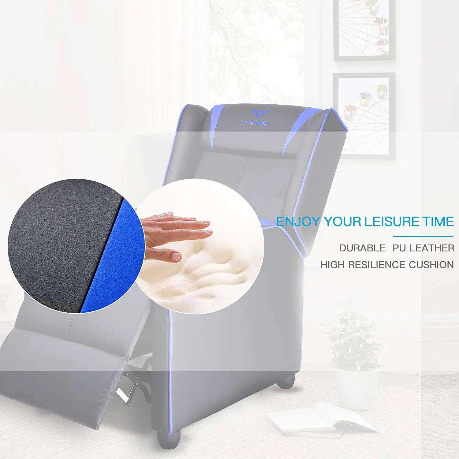 Vitesse Racing Style Single Gaming Recliner & Sofa, Theater Seat