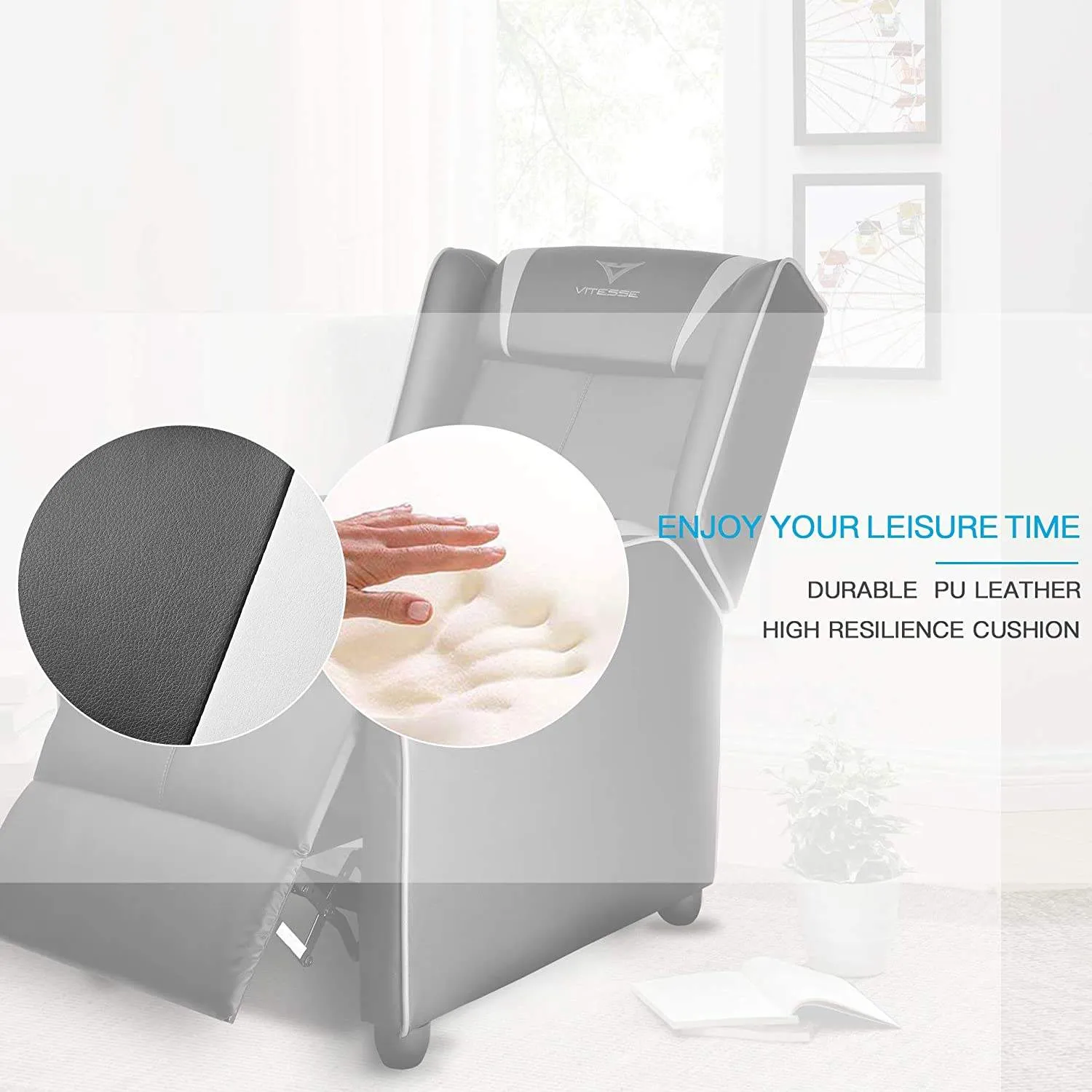 Vitesse Racing Style Single Gaming Recliner & Sofa, Theater Seat