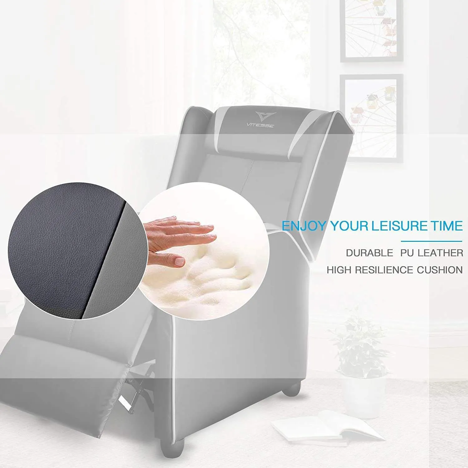 Vitesse Racing Style Single Gaming Recliner & Sofa, Theater Seat