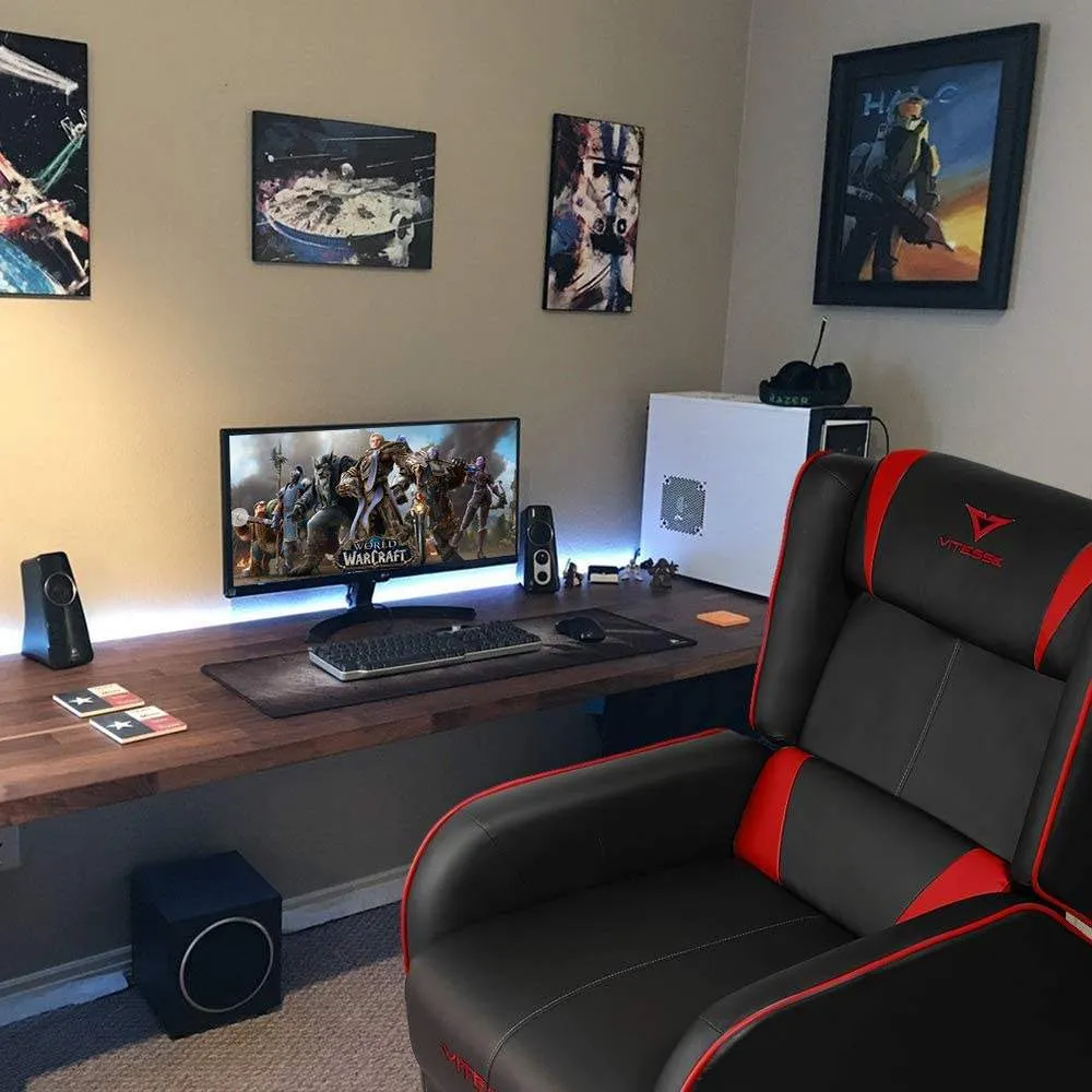 Vitesse Racing Style Single Gaming Recliner & Sofa, Theater Seat