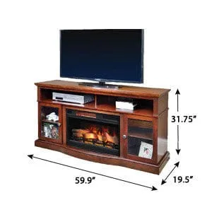 Walker 60-in Electric Fireplace TV Stand in Dark Cherry