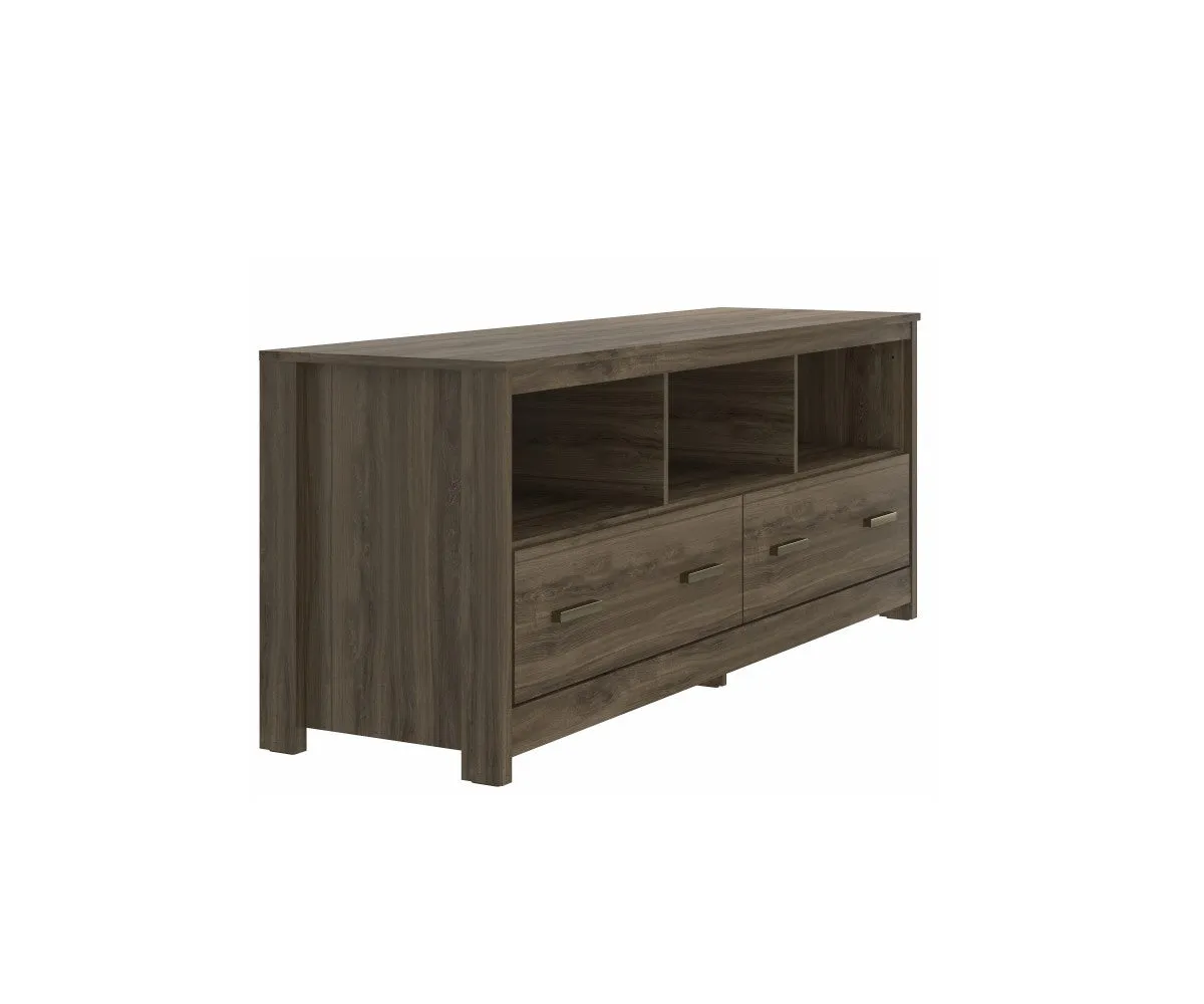 Walnut Oak Wooden Storage Storage TV Stand - Model #9785