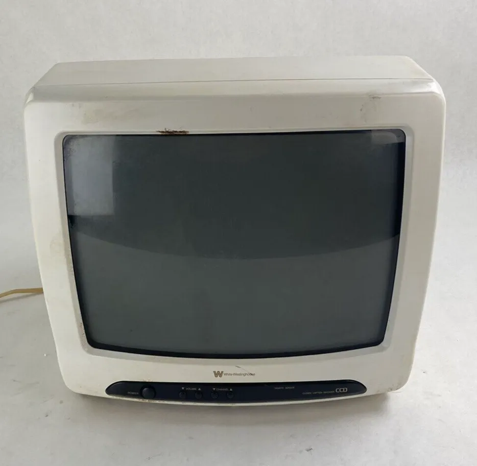 White Westinghouse WT-1305 13" CRT TV Retro Gaming Tested No Remote