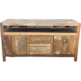 Wooden TV Stand  - Upcycled Teak Wood Cupboard - Recycled & Fairly Traded
