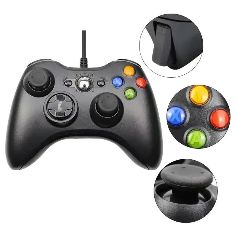 Xbox 360 style wired Slim Pad Game Controller