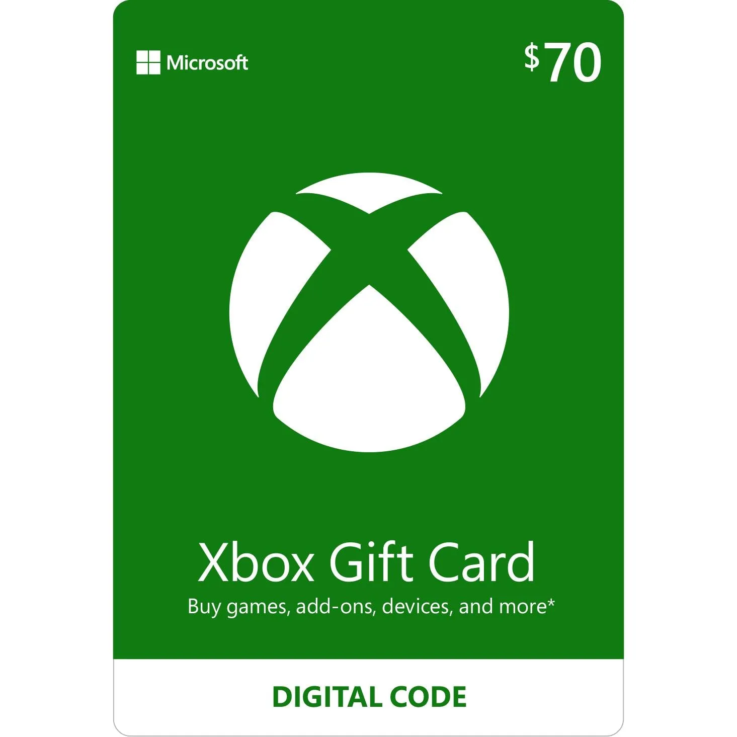 Xbox $70 Gift Card (Digital Download)